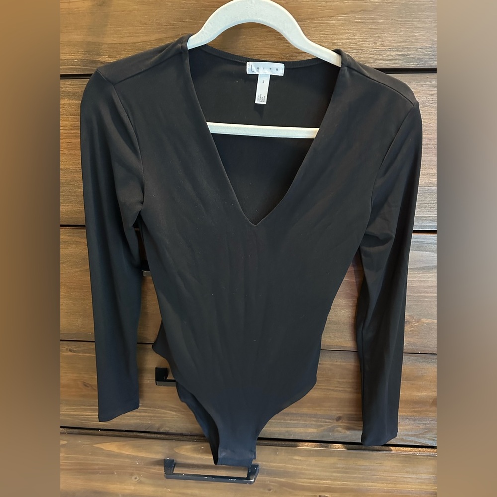Leith Black V-Neck Bodysuit